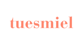The word 'tuesmiel' appears in a coral pink serif typeface centered on a plain white background.